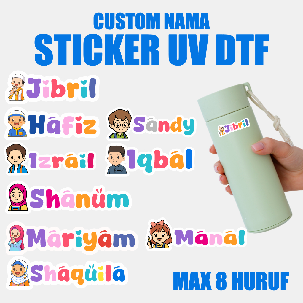 KARIMAKE UV DTF ชื่อฉลากสติกเกอร์พิมพ์ที่กําหนดเองชื่อตัวอักษรสติกเกอร์ 60 ชิ้นกันน้ํา DTF UV สติกเก
