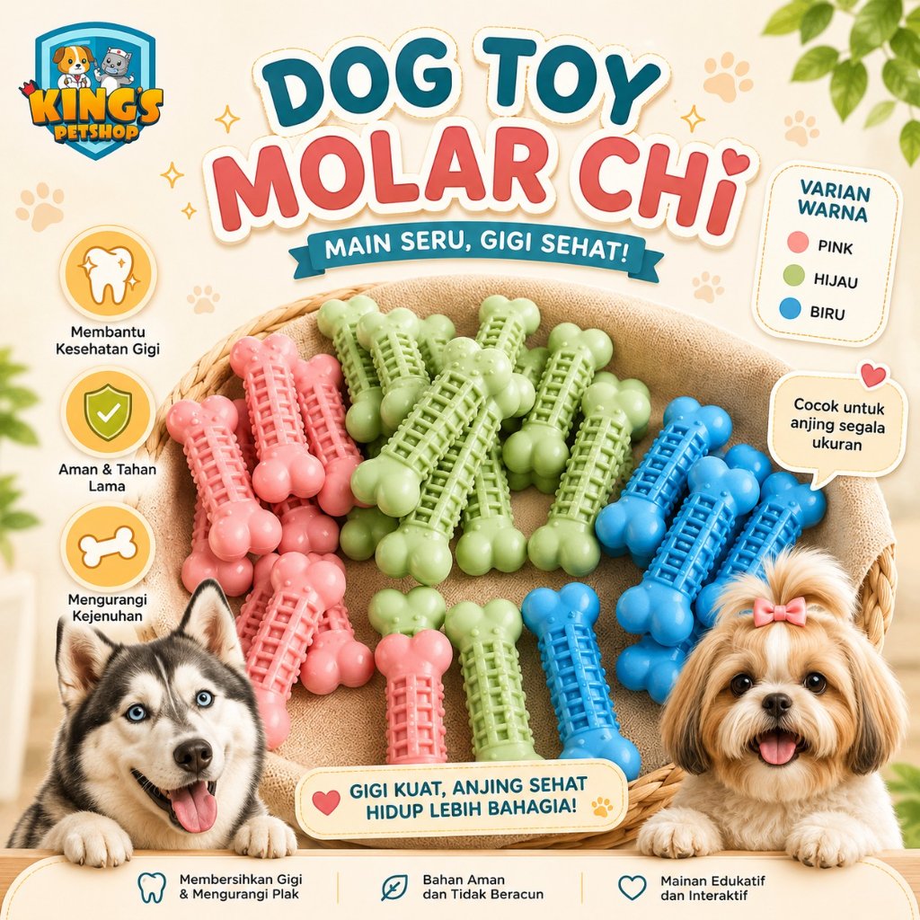 DOG TOY MOLAR CHI COLORED BONE DOG TOY