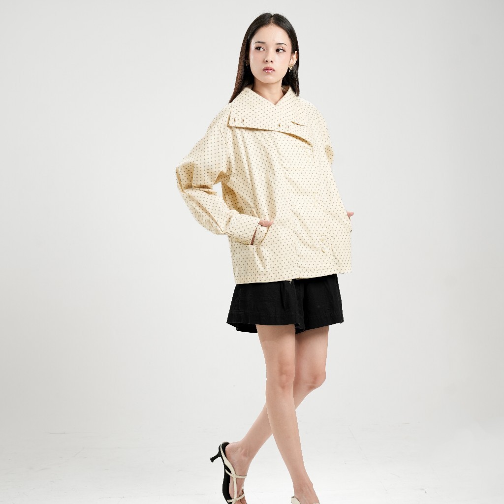 MEISYA JACKET (RENAETTE) - เสื้อแจ็คเก็ตผู้หญิง - คอสูง - POLKADOT