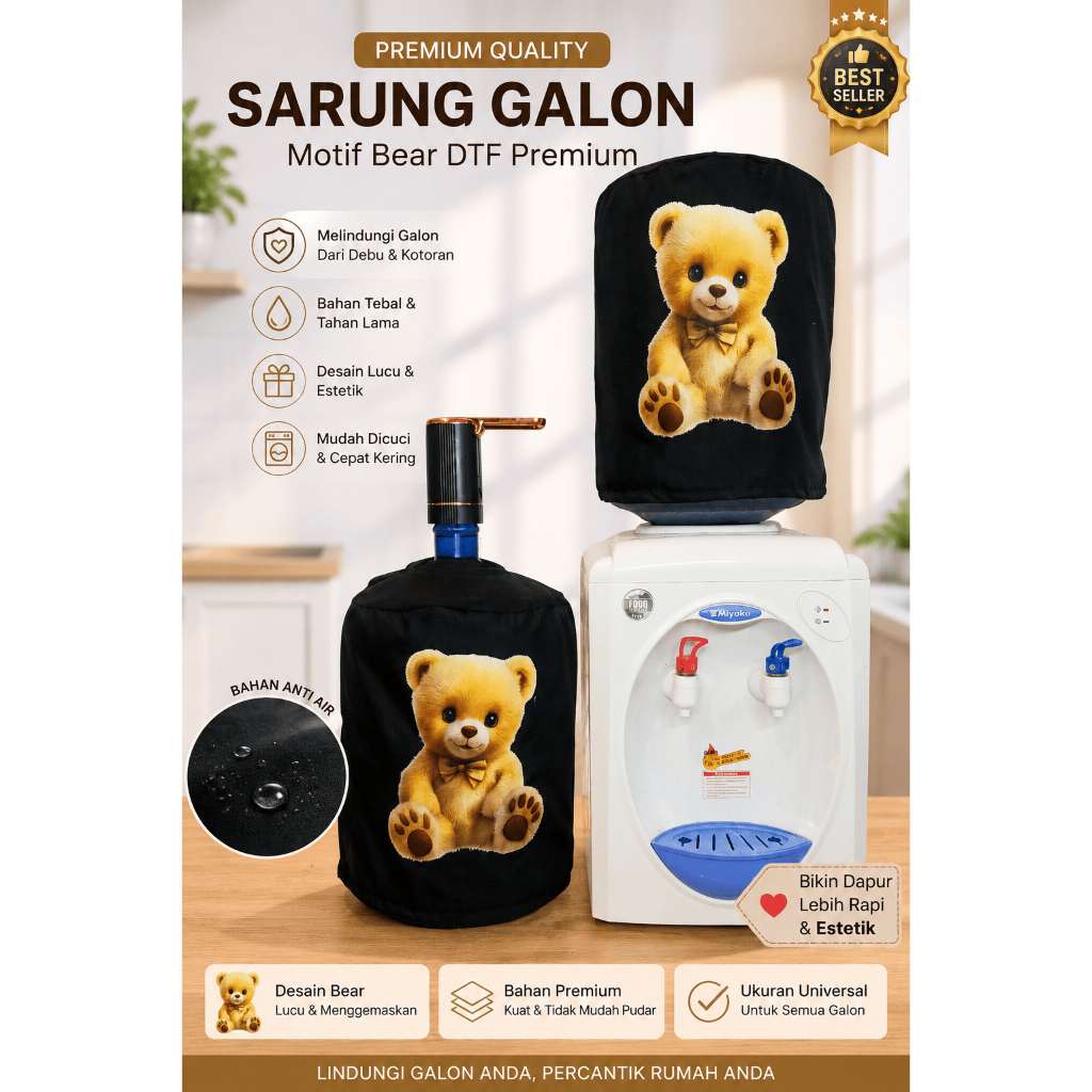 AESTTHETIC GALLON Cover PUMPKIN Doll - Top Gallon Cover & Sit / Bottom Gallon (2in1) Minimalist Moti