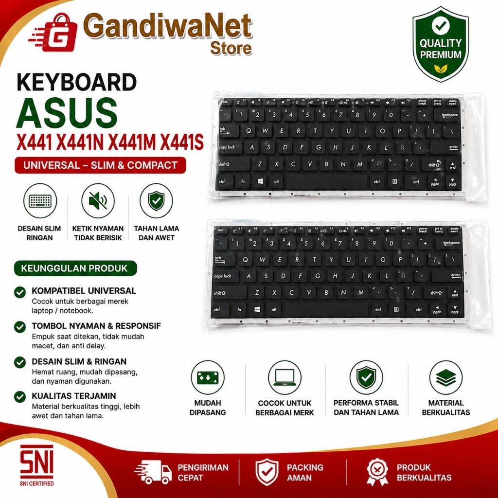 Asus X441 X441N X441M X441S X441BA X441NC X441SA X441SC X441UA X441UV X441UA A441S แป้นพิมพ์สีดํา