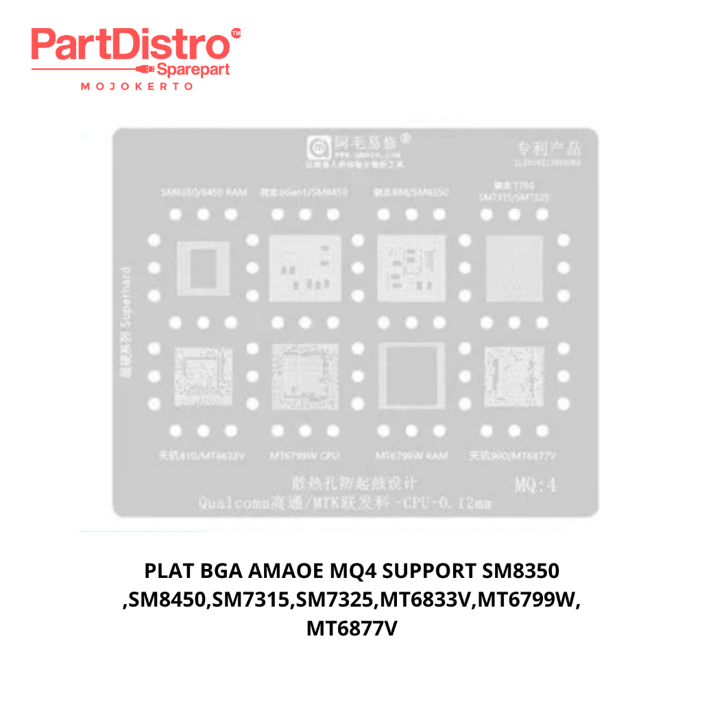 AMAOE MQ4 BGA MOLDING PLATE SUPPORT SM8350,SM8450,SM7315,SM7325,MT6833V,MT6799W,MT6877V