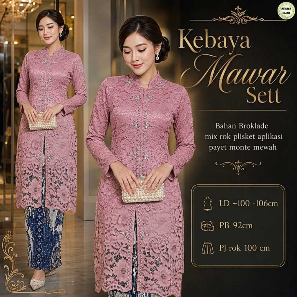 HQ เสื้อผ้าผู้หญิง KEBAYA MAWAR AMANDA JANGGAN SET จาก AtHAYA FASHION STORE