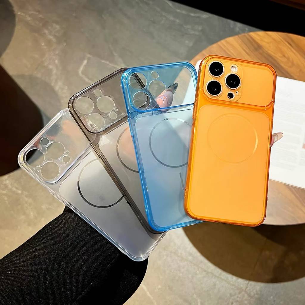 ทันทีกลายเป็น iPhone 17 กรณี Slimcase Matte Clear โปร่งใส Magsafe Motif Realme P3 Lite 14 15x 15 16 