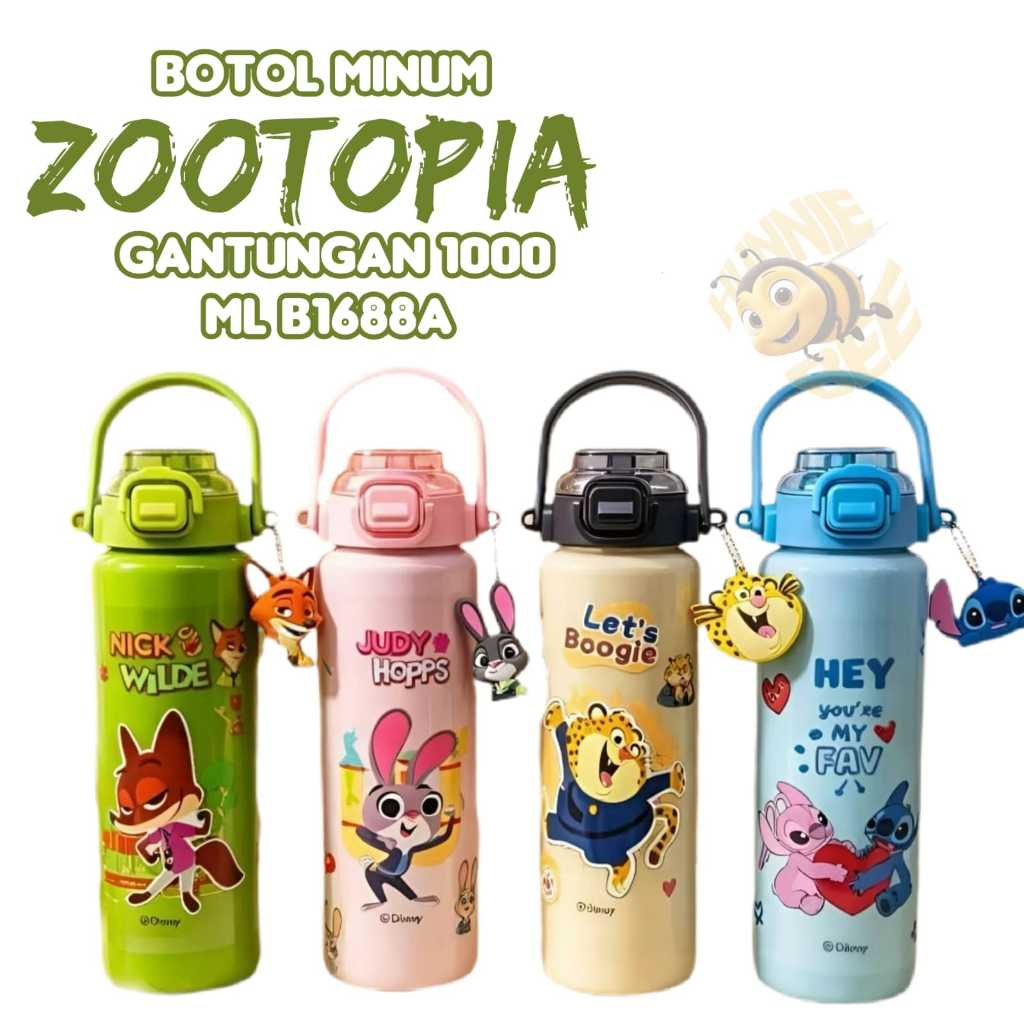 GUNGAN ZOOTPIA ขวดน้ําดื่มแบบแขวน 1000 ML B1688A