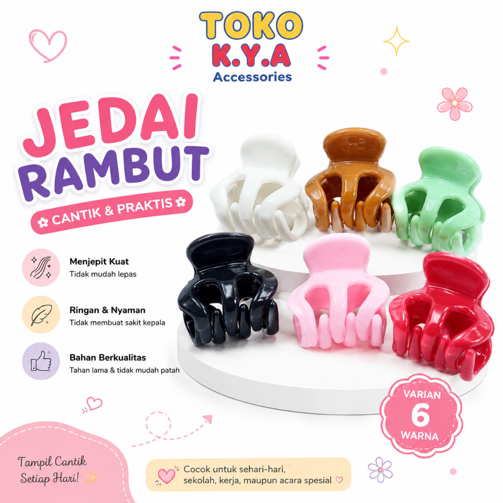 (1 ชิ้น) JEDAI LKL - STRONG STORM HAIR CLIP - K86