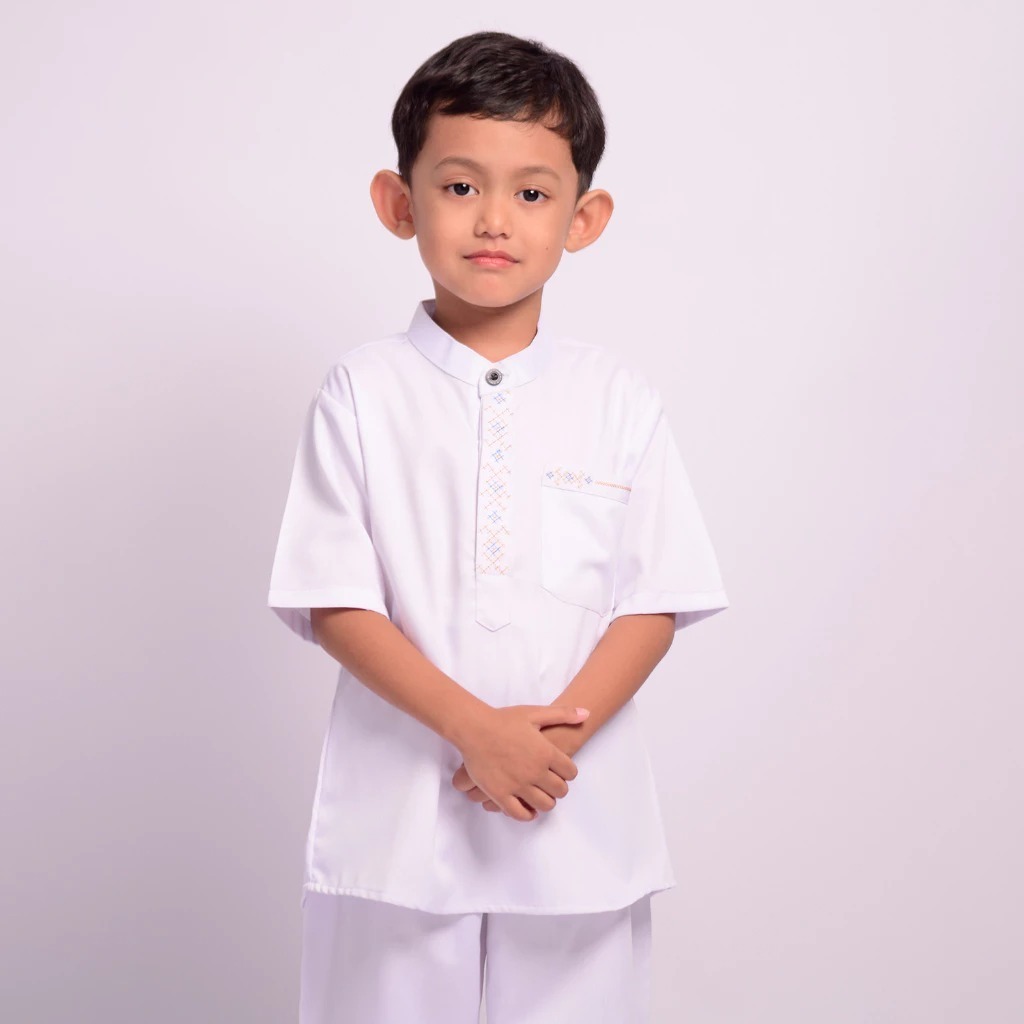 KATUN Muslimic Friends - ชุดเสื้อ Koko สําหรับเด็กผู้ชายสีขาวล่าสุด KP8