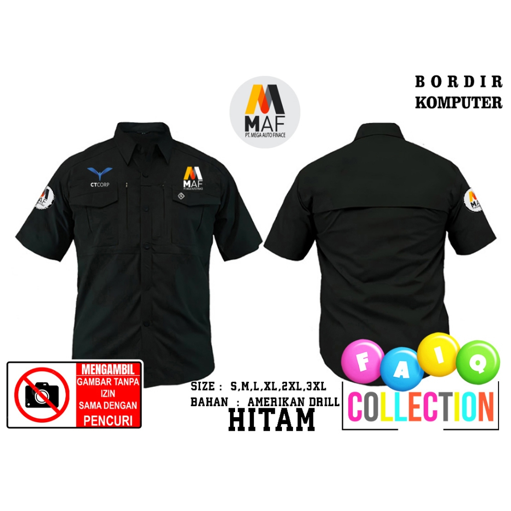 KEMEJA เสื้อปักเสื้อยุทธวิธี M - TAC BANK MEGA AUTO FINANCE BANK MAF - Tactical Outdoor Shirt - BANK