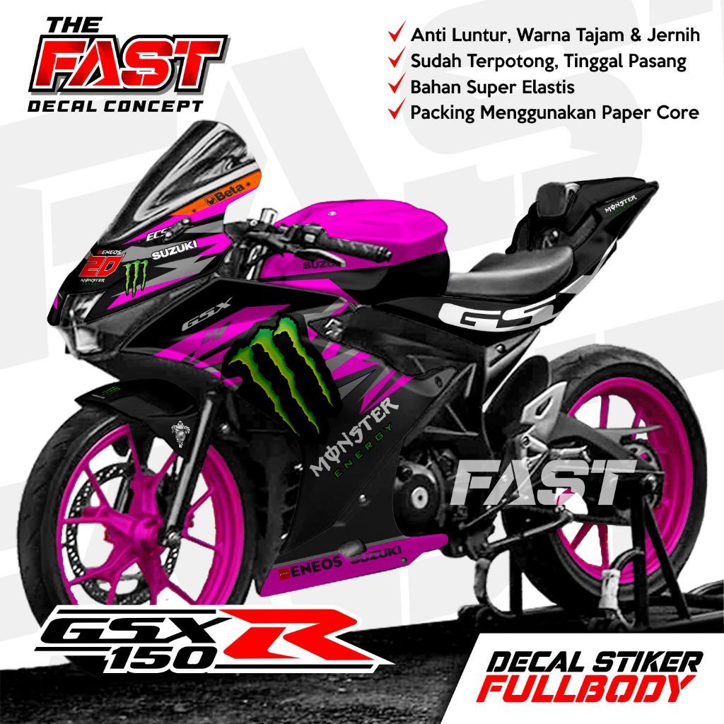 Decal สติกเกอร์ GSX 150R Fullbody สติกเกอร์รูปลอก Variation มอเตอร์ Gsx 150 R fullbody motif MONSTER