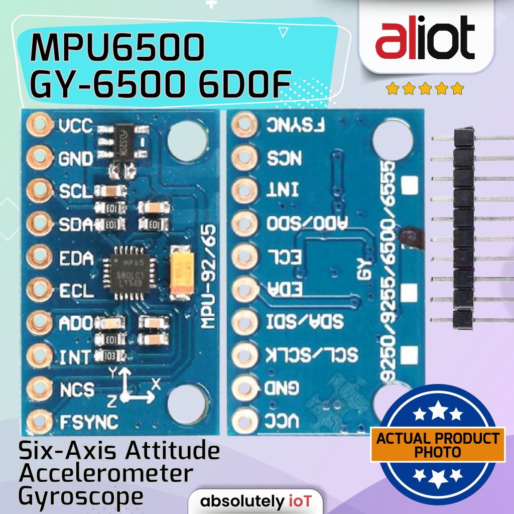 MPU6050 gy-6500 6D0F เซ็นเซอร์หกแกน Attitude Accelerometer Gyroscope สามารถใช้กับ esp32 arduino