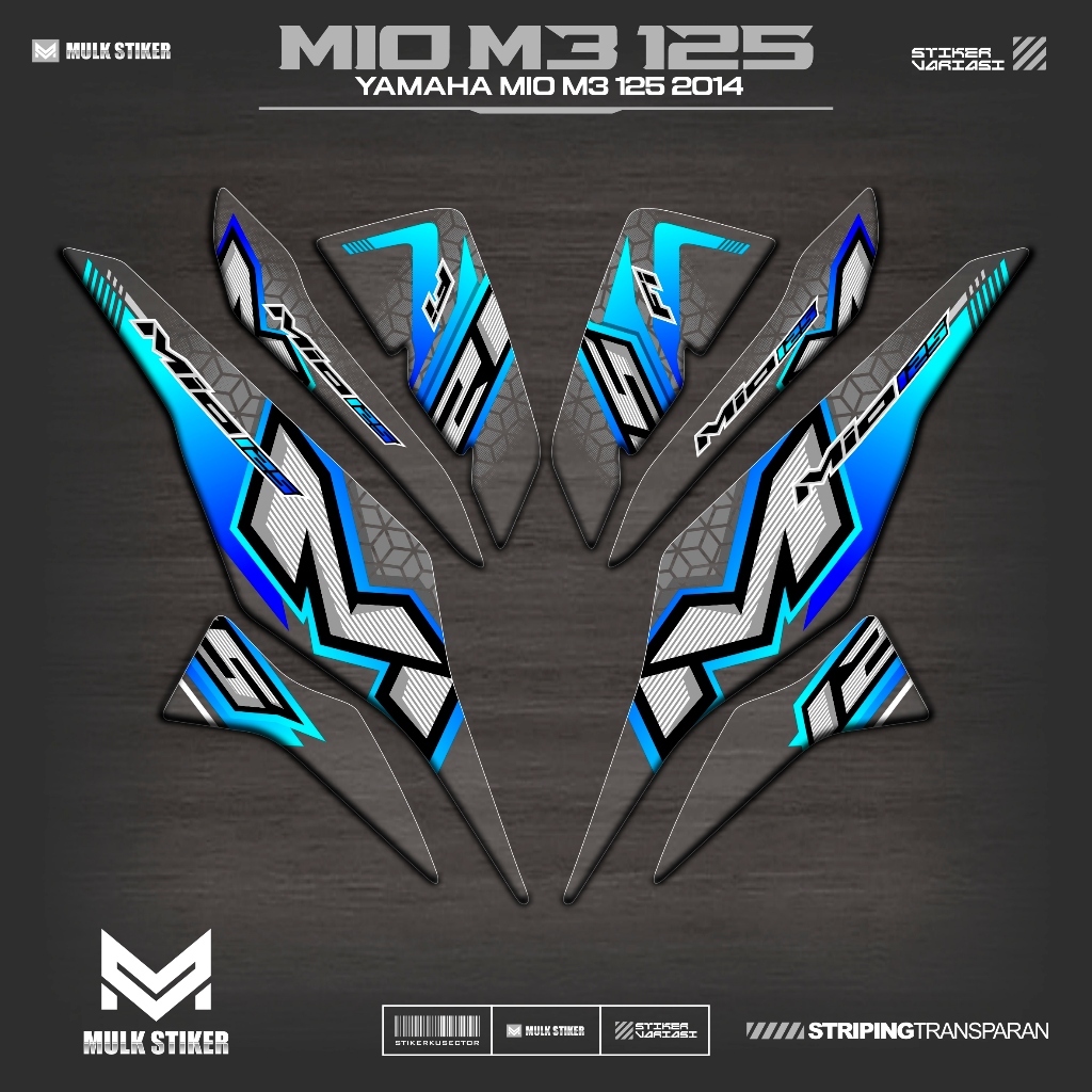 แถบสะท้อนแสง UV K2 MIO M3 125 2014 สติ๊กเกอร์ TRANSPARKENT YAMAHA M3/Z/S 125 สติ๊กเกอร์ MIO 125