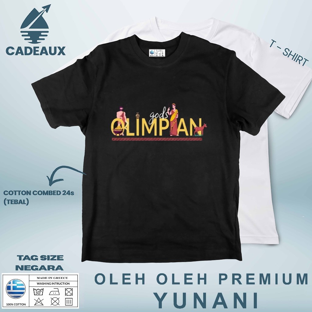 YUNANI GREECE THEBES OLYMPIA เสื้อยืดผ้าฝ้าย Combed 24s SOUVENIR ของขวัญพรีเมี่ยม