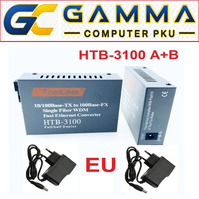 NETLINK HTB 3100 A+B PAIR 10/100 FIBER OPTIC CONVERTER / FO TO LAN HTB 3100A+B