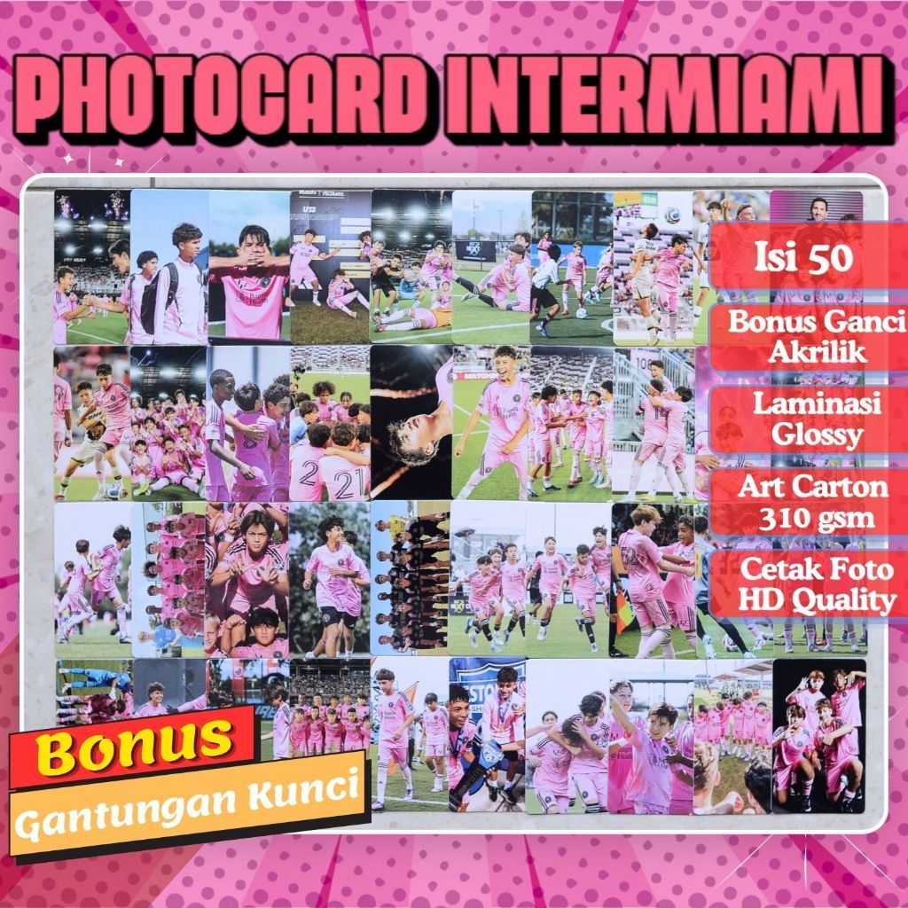 Inter Miami Photocards 50 ชิ้น ผลิตในแฟนๆ Inter Miami Idol