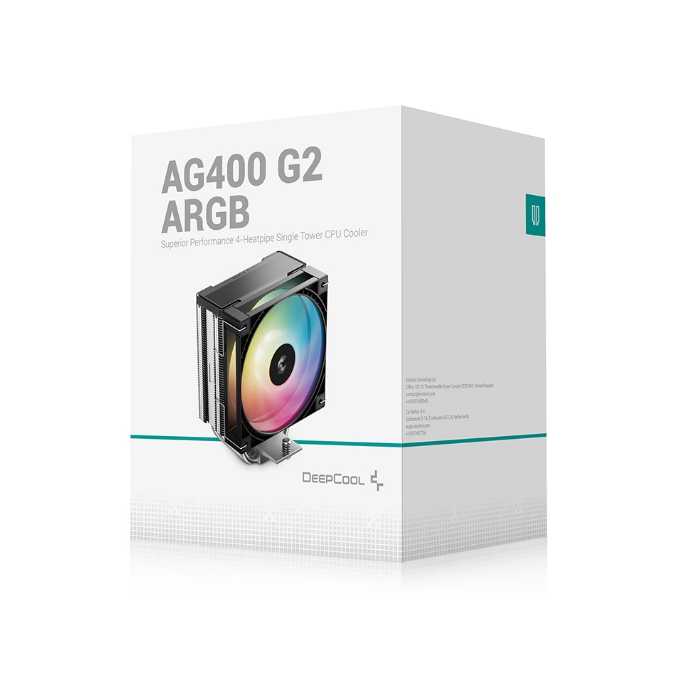 DeepCool AG400 G2 ARGB CPU Cooler Tower 4 Heatpipe พร้อมพัดลม RGB / COM56-DEE