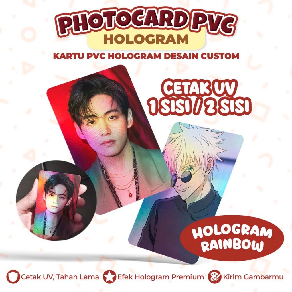 CUSTOM THICK HOLOGRAM โฟโต้การ์ดทําจากพรีเมี่ยม PVC ID MATERIAL