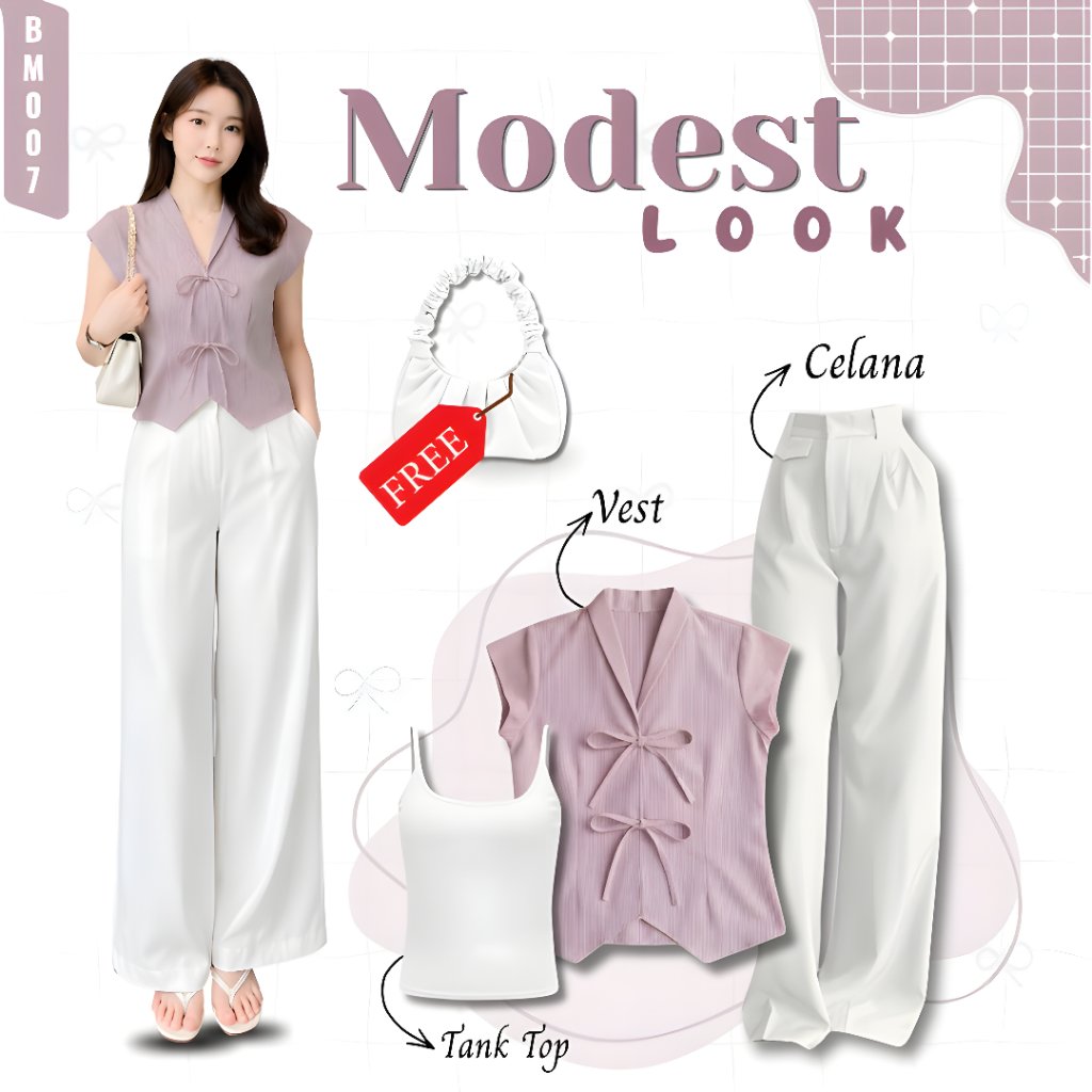 KATUN Womens 4in1 Stylish Vest Blaire Cotton Dusty Pink Tank Top White Oro Pants | BM007