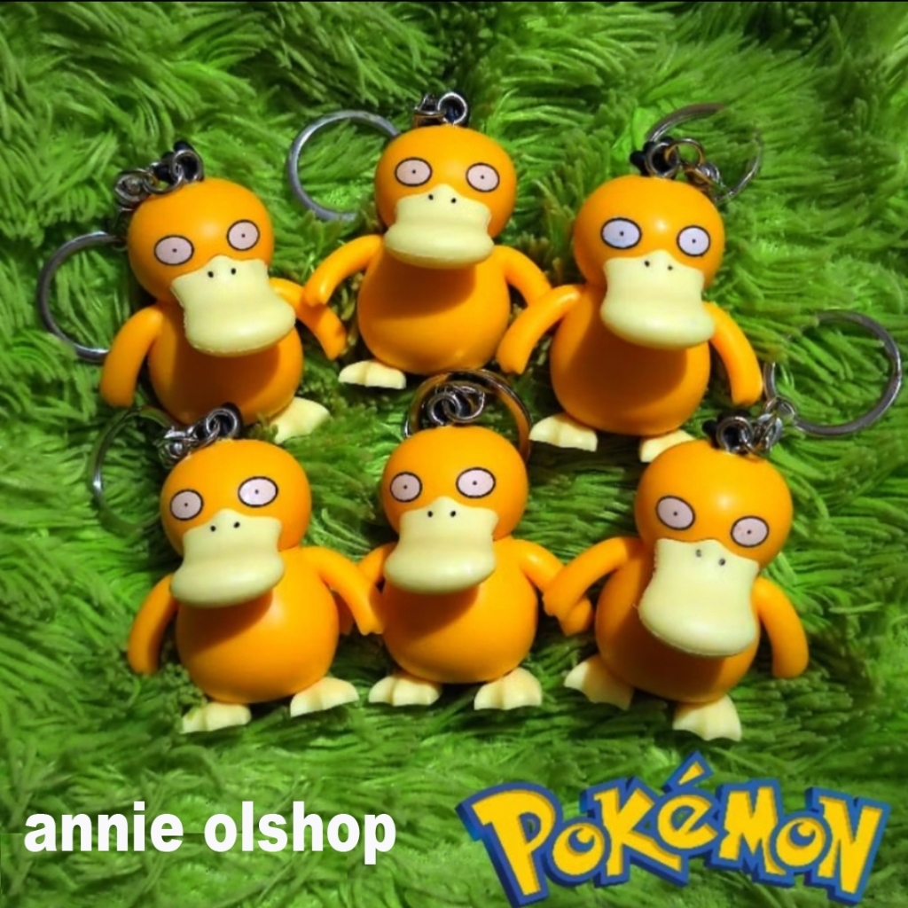 GANTUNGAN พวงกุญแจโปเกมอน Psyduck ลายการ์ตูน PVC แข็ง