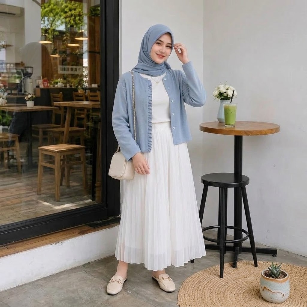 BHO FASHION - ZER CARDIGAN ALISE KNIT PLAIN FULL BUTTONS MODERN CUTE MODEL WOMENS TOP / CORI CARDIGA