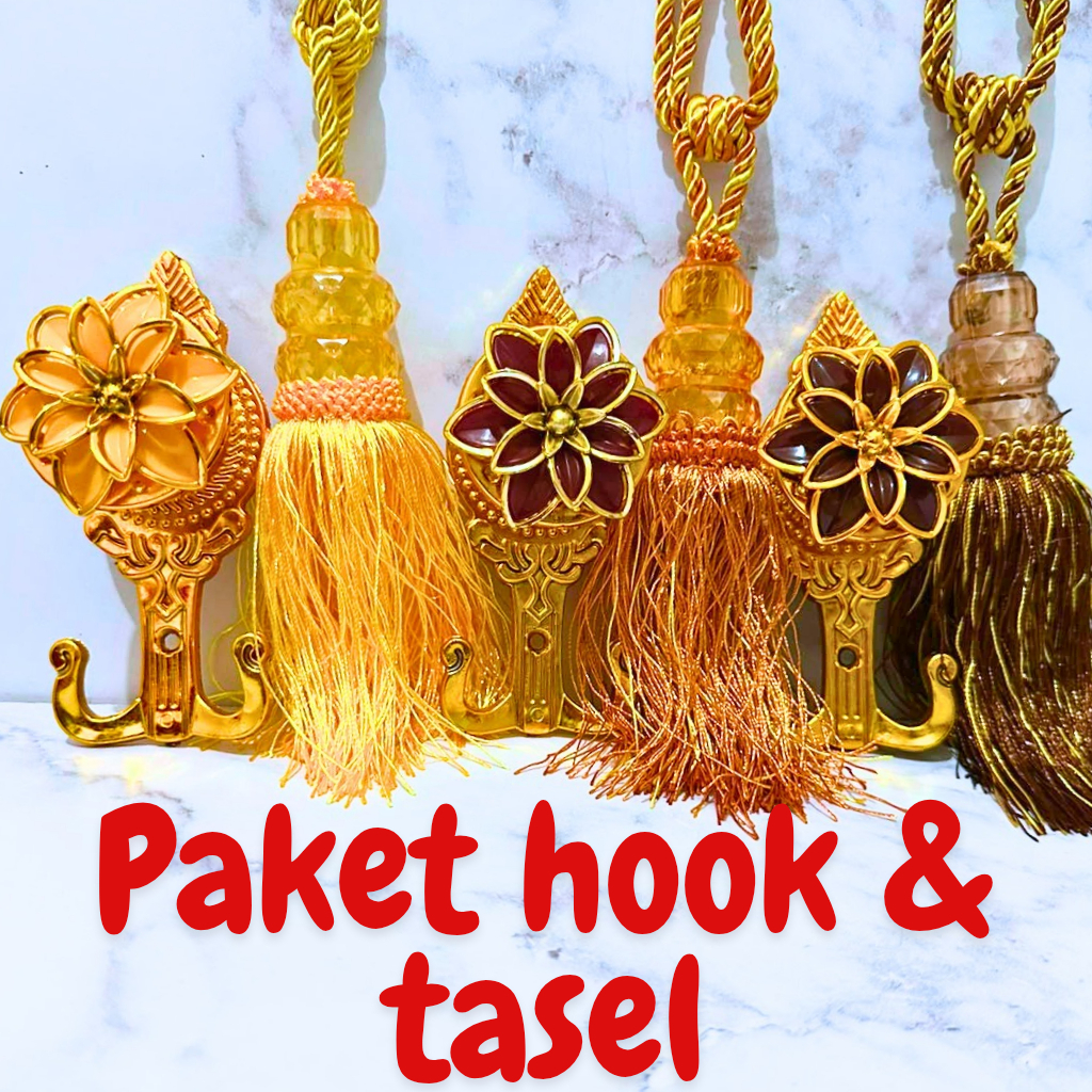 READY TO INSTALL JASMINE HOOK AND CRYSTAL TASEL CURTAIN HOOK TASSEL ROPE CURTAIN CURTAIN CURTAIN MIN