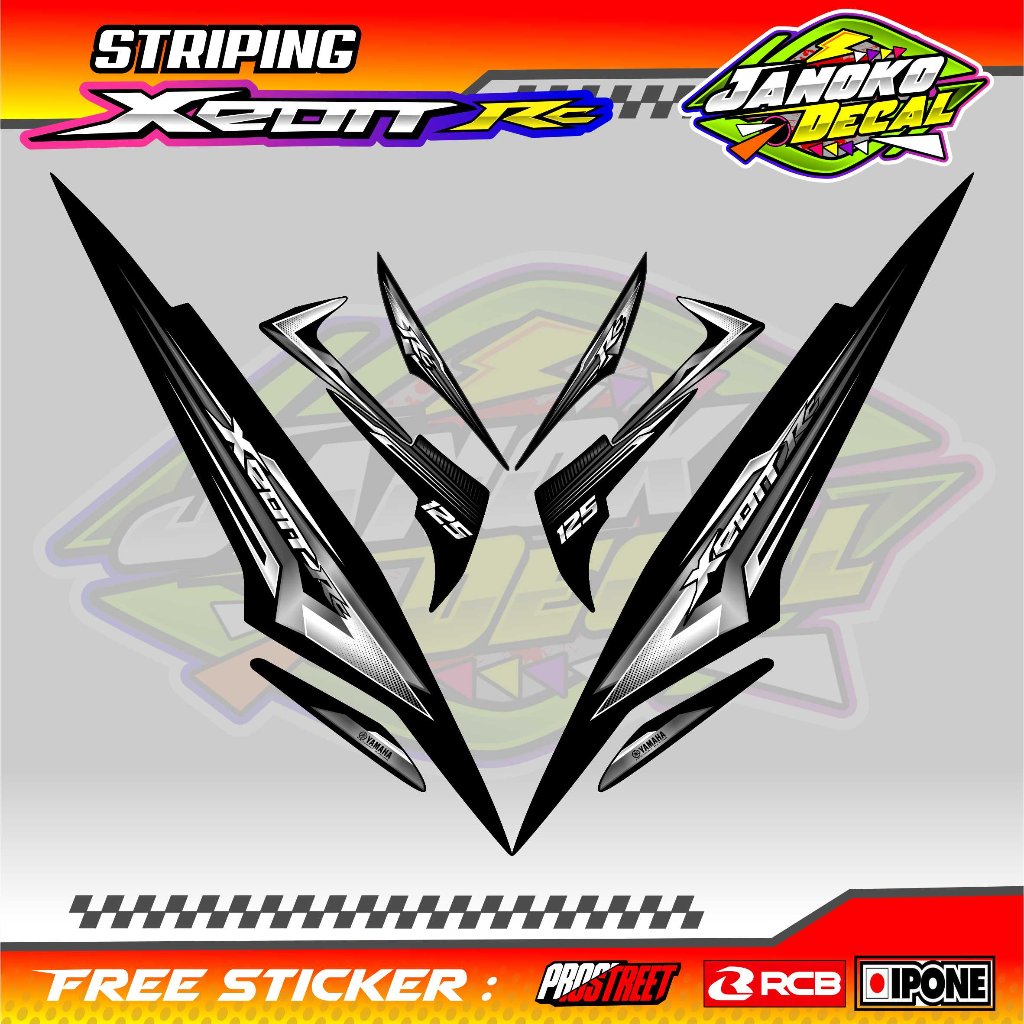 YAMAHA XEON RC VARIATION STRIPING / XEON RC V4 MOTORCYCLE VARIATION STICKER LIST