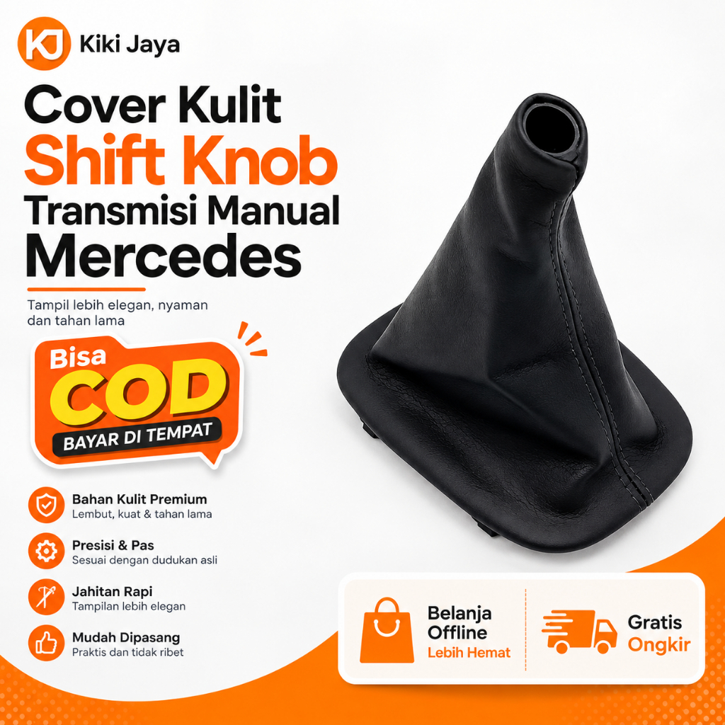 [KIKI] คู่มือเกียร์ Shift Knob ปกหนัง - สําหรับ Mercedes Benz W123 Tiger W124 Boxer W201 190E W202 C
