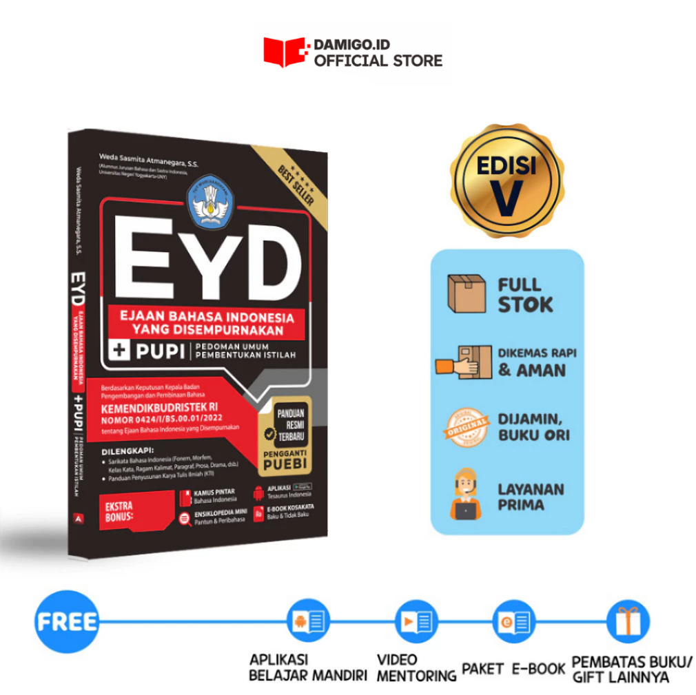 EYD Book V Edition: การสะกดอินโดนีเซียที่สมบูรณ์แบบพร้อม PUPI