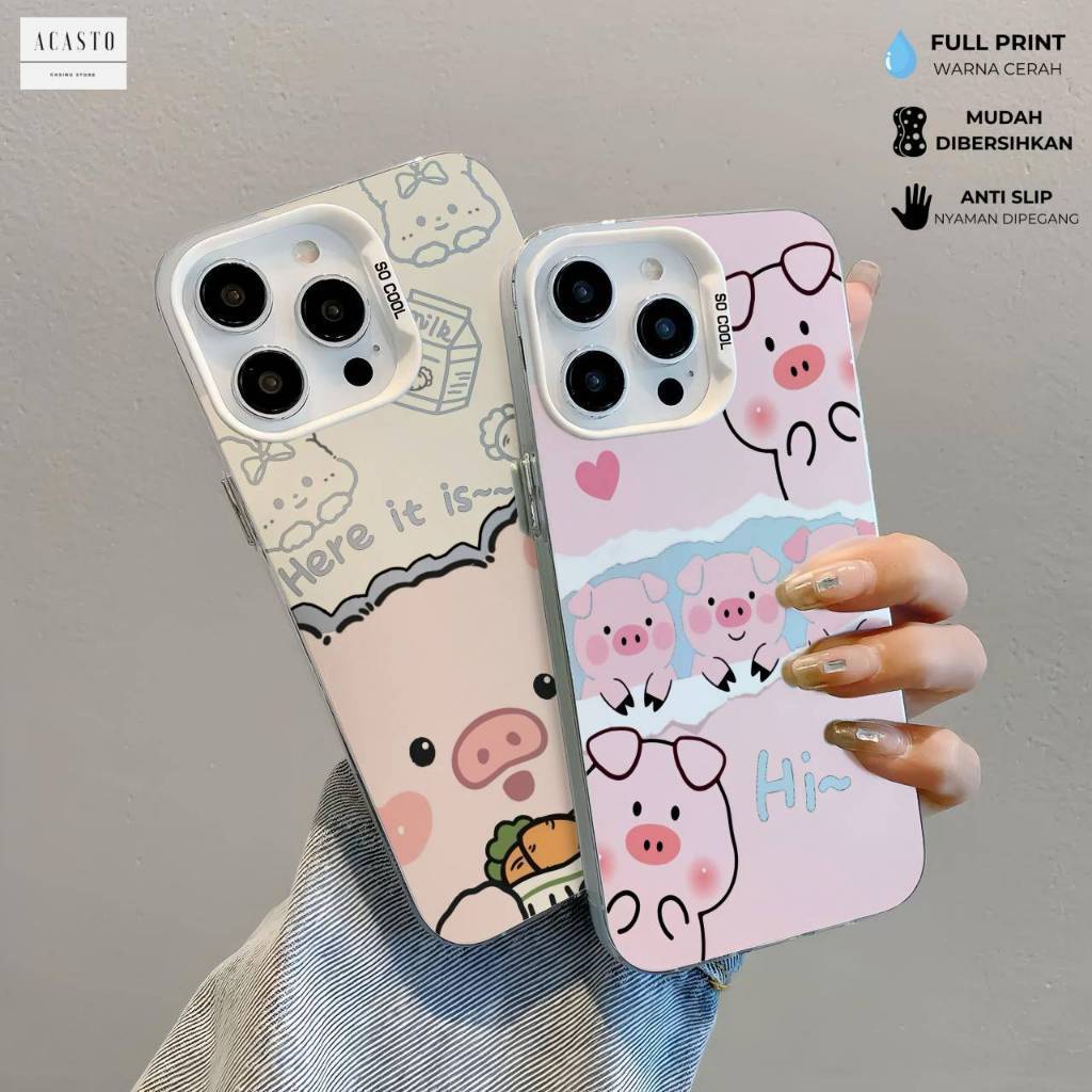 สีชมพู PIGGY CASING สําหรับ XIAOMI REDMI A7 PRO A3 A5 A1 A2 4G 5A 6 6A 8 8A 8A PRO 9 9 9A 9C 9T 10A 