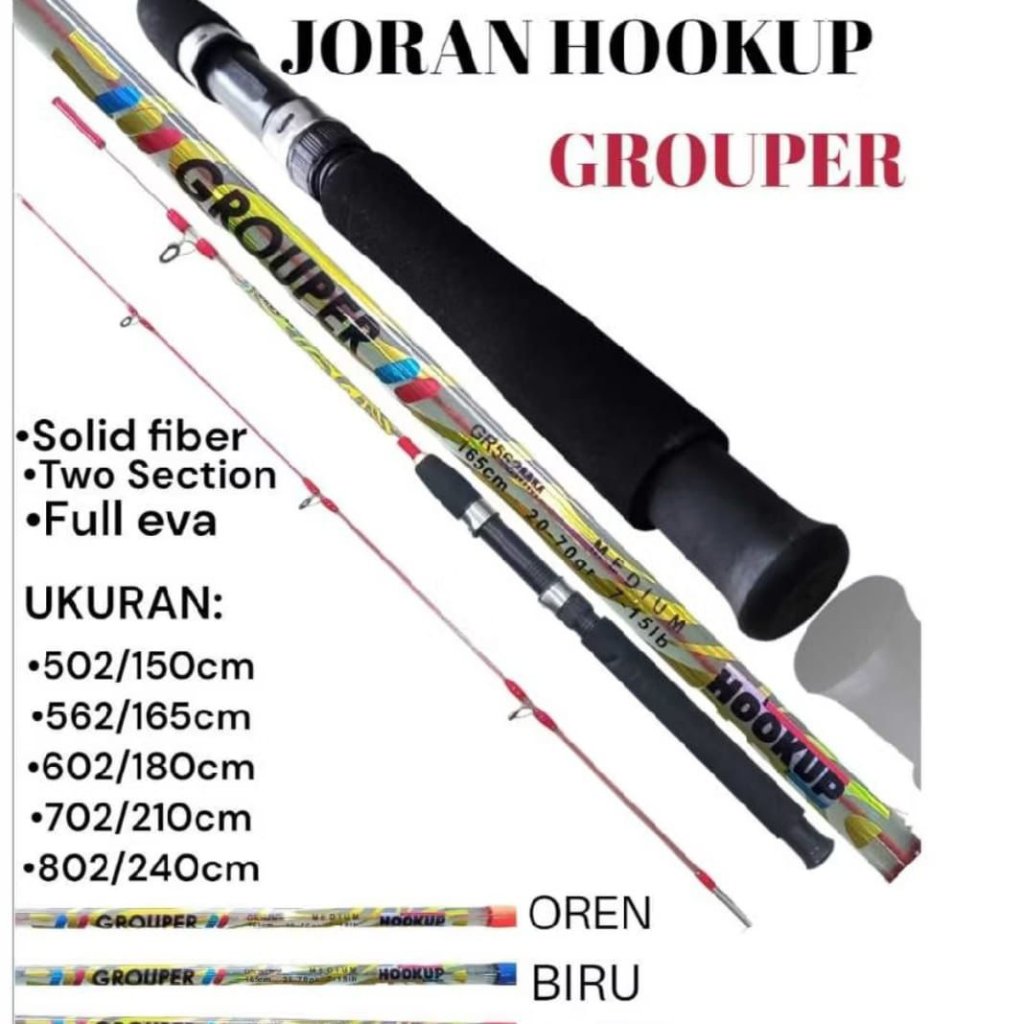 คันเบ็ด SPINNING HOOKUP GROUPER FIBER SOLID 240ซม