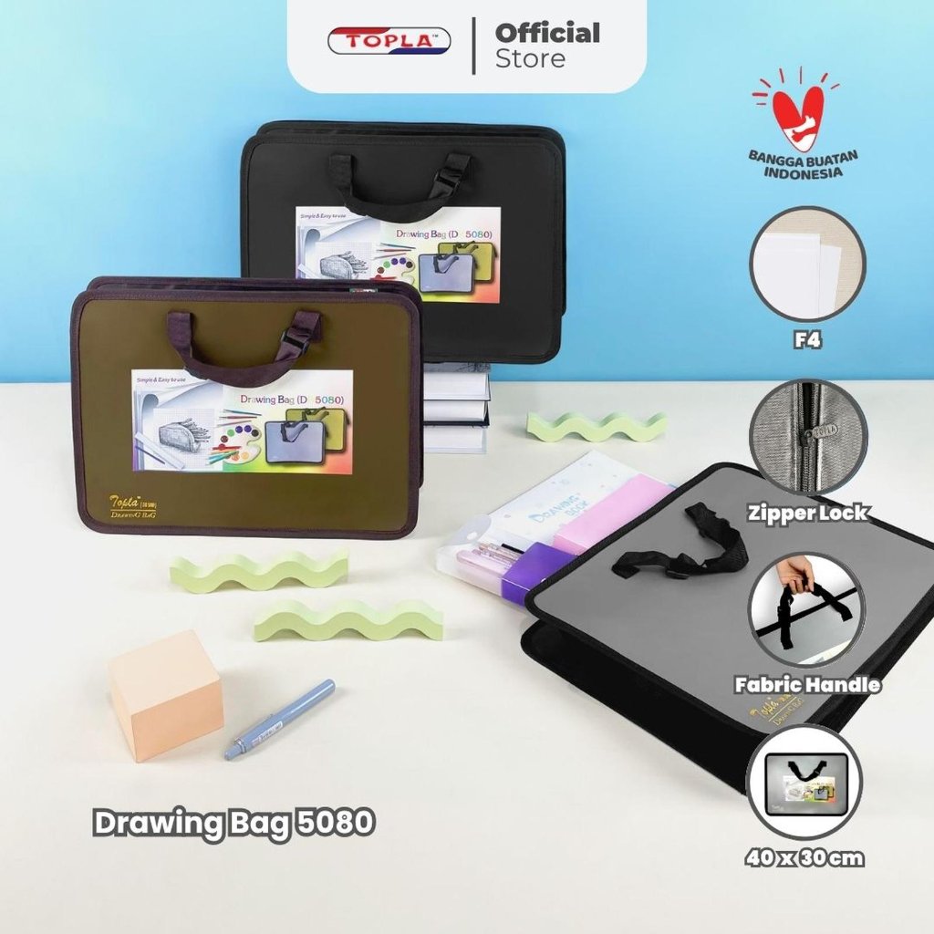 Topla Zippered Document Bag 5080 / Multifunctional Waterproof Office File Document Bag DB-5080