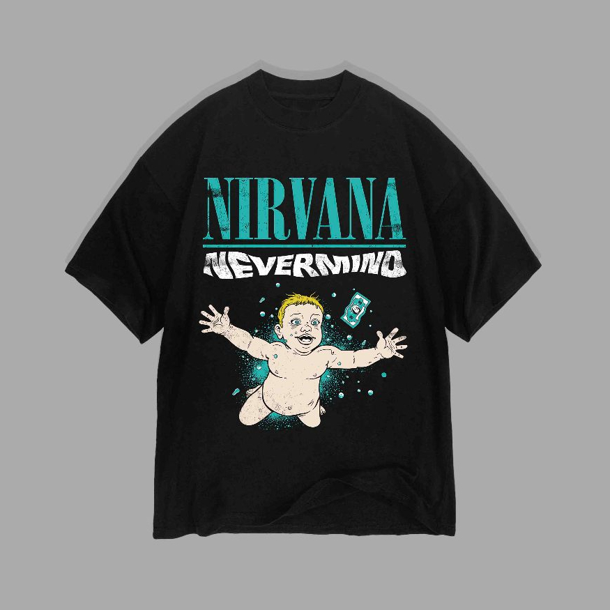 เสื้อยืด Nirvana Band - การ์ตูน Nevermind | Nirvana - เสื้อยืดการ์ตูน Nevermind
