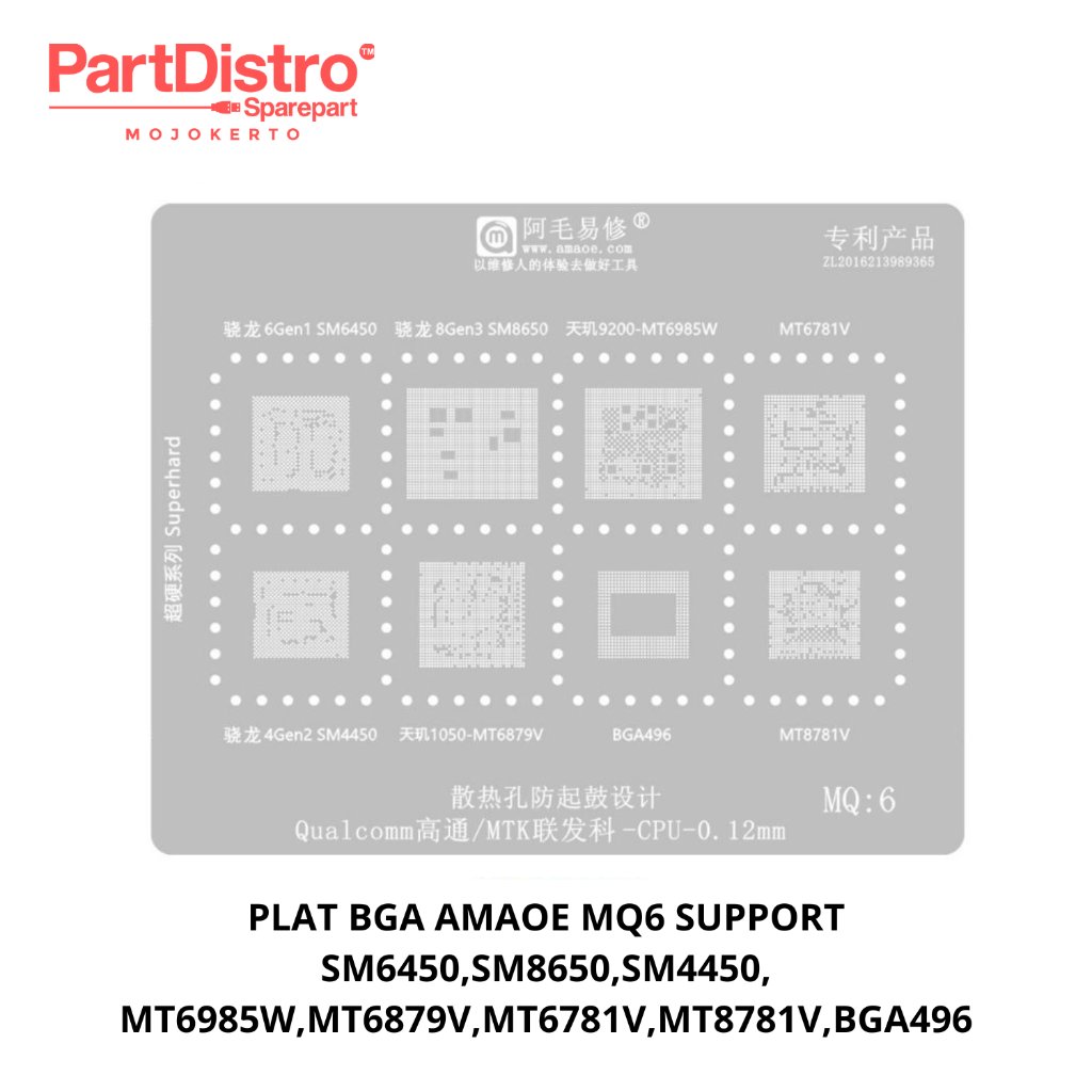AMAOE MQ6 BGA PLATE SUPPORT SM6450,SM8650,SM4450, MT6985W,MT6879V,MT6781V,MT8781V,BGA496