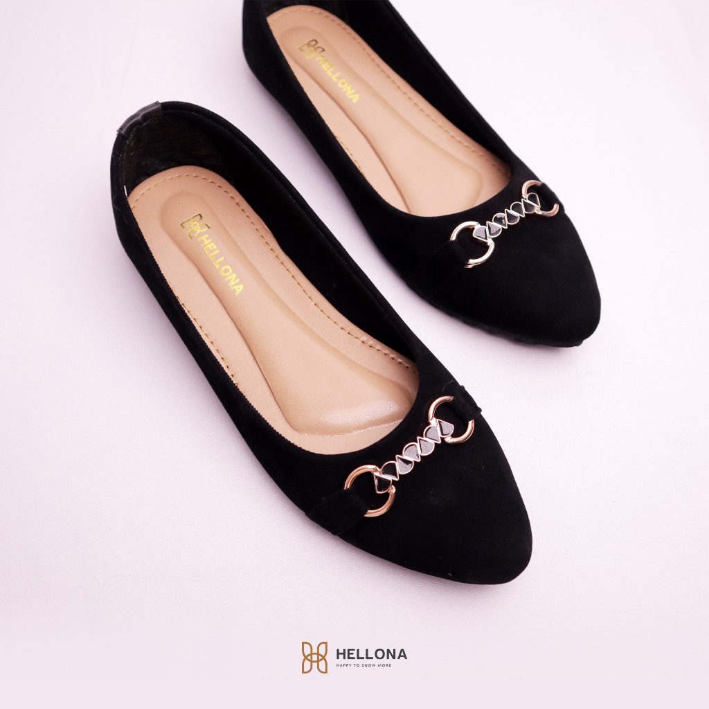 HELLONA QIANA รองเท้าส้นแบนรองเท้าสตรีที่สวยงามทุกวันสบายงานวิทยาลัย Karen Sole กันลื่น
