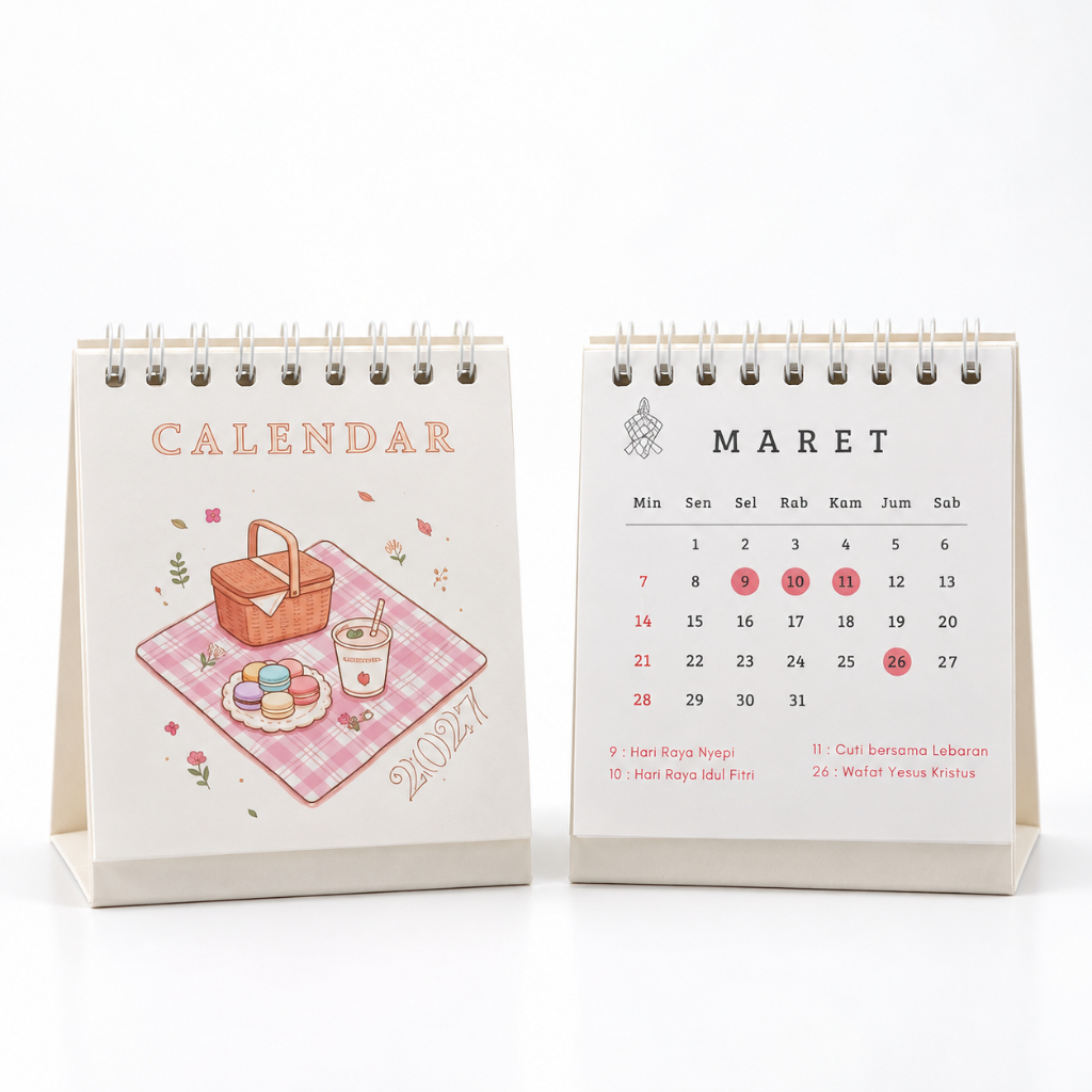 2027 MINI CALENDAR MINI DESK CALENDAR 2027 Mini Aesthetic ปฏิทินตั้งโต๊ะ