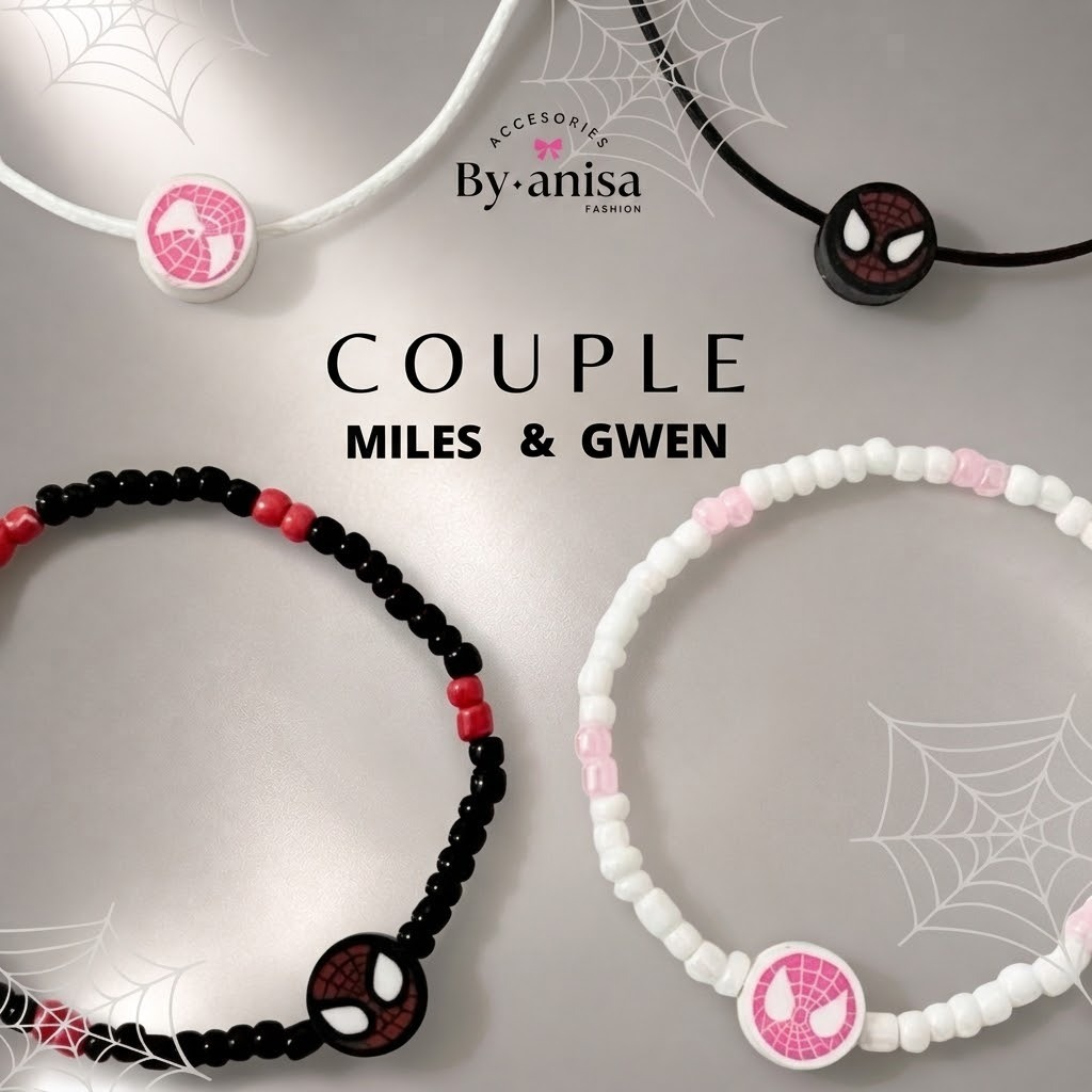 [ FREE BOX ] MILES MORALES & GWEN STACY COUPLE BRACELET ( BEADS & STRAP )