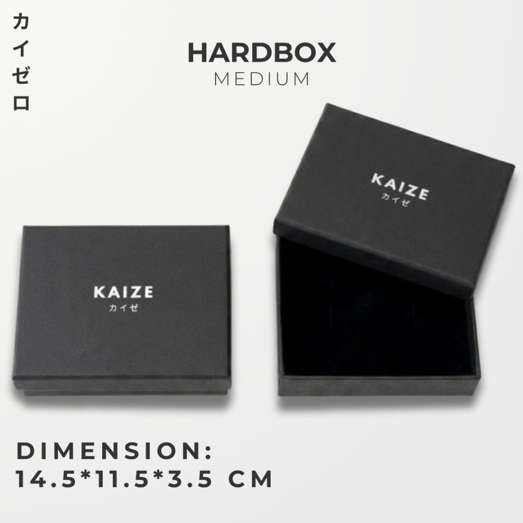 Hardbox Medium / Large Black Kaize Premium Leather Wallet Gift Jewelry Ring Necklace Bracelet Box Black Giftbox Small Medium Large Small Medium Large