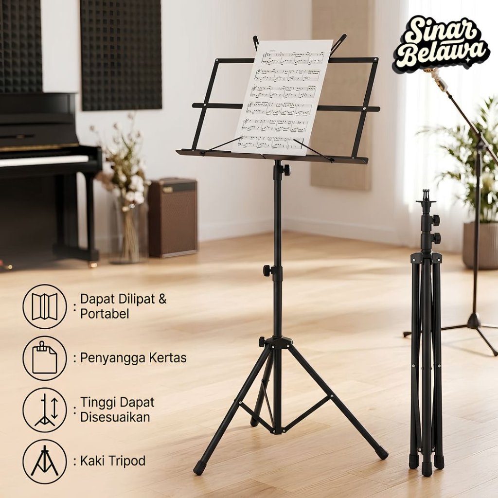 แผ่นเพลงออร์โธปิดิกส์ Score ขาตั้งขาตั้งกล้องแบบพับได้ 1.2 ม. F-01HC - ที่ใส่หนังสือโน้ตเพลงพับแบบพก