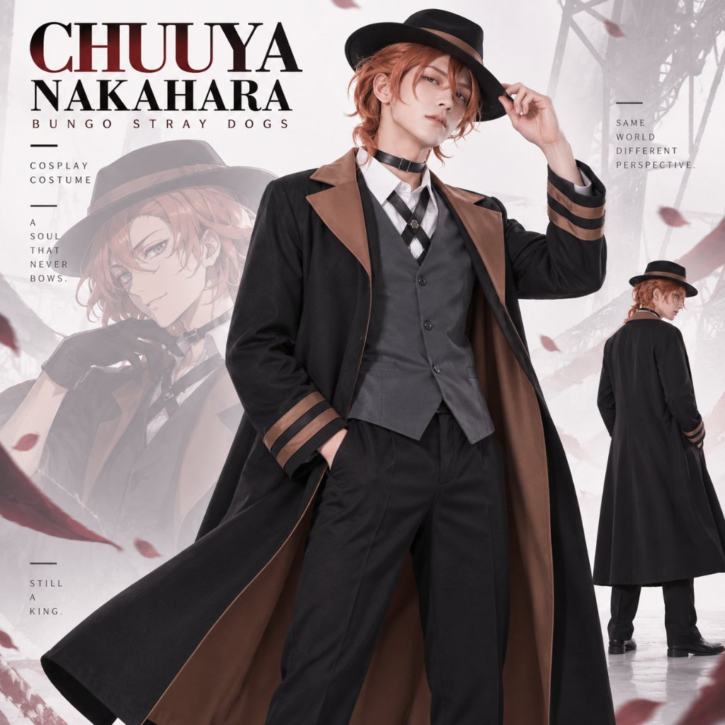 Bungou Stray Dogs Chuya Nakhara เสื้อคลุมคอสเพลย์