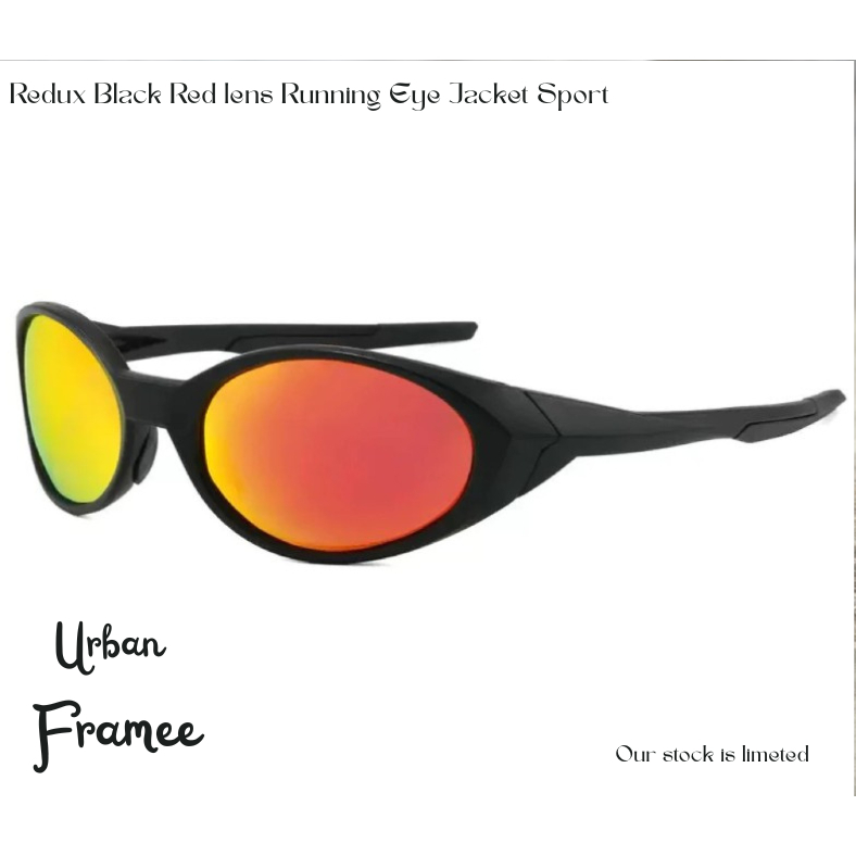 Urban frame Redux Black Red lens Running Eye Jacket กีฬาสําหรับกิจกรรมกลางแจ้งและกีฬา