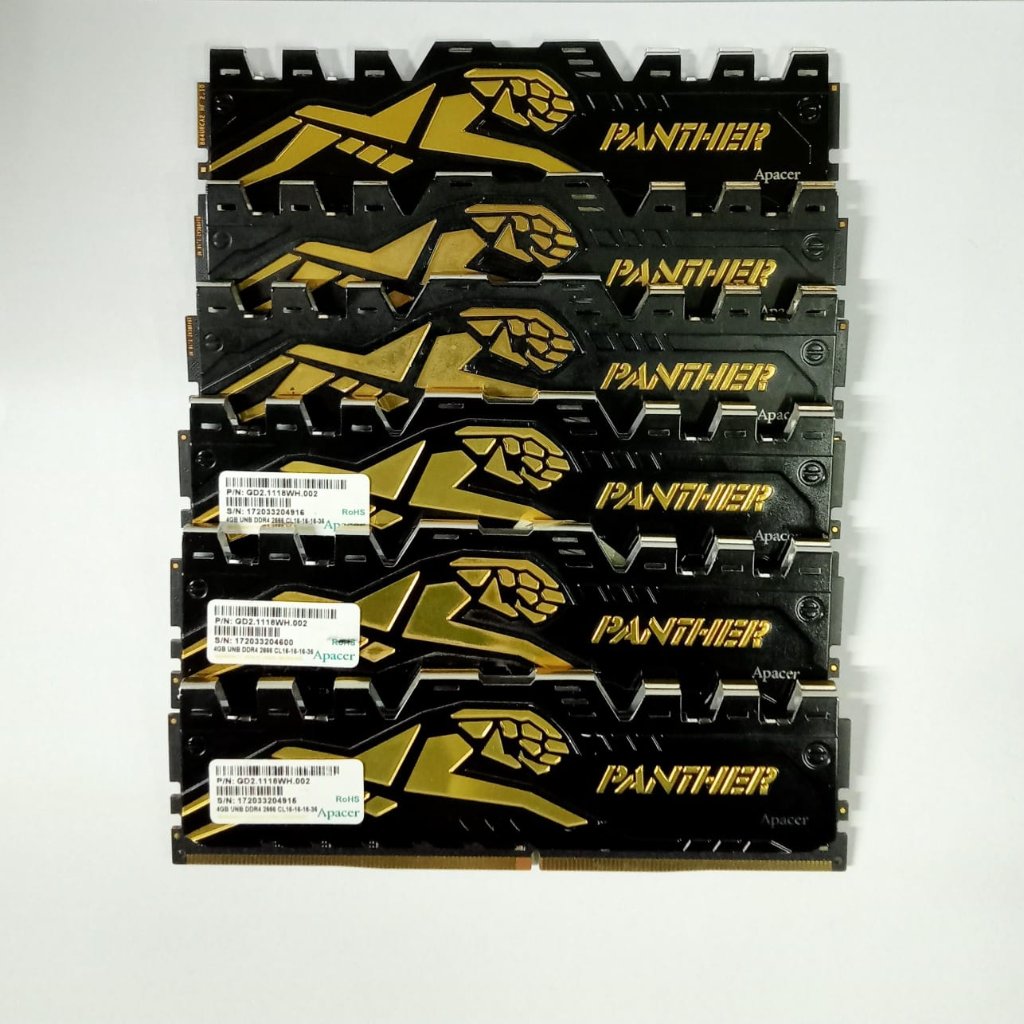 Apacer Panther DDR4 4GB PC 2666Mhz Black Longdimm Gaming PC Ram พร้อมฮีทซิงค์