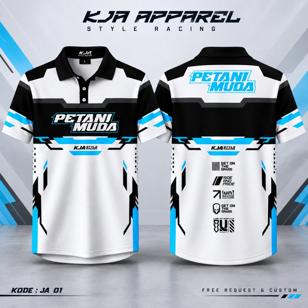 CUSTOM RACING JERSEY สําหรับหนุ่ม FARMERS REQUEST POLO COLLAR ปุ่ม, UNIT เสื้อยืด, FULLPRINT MATERIA