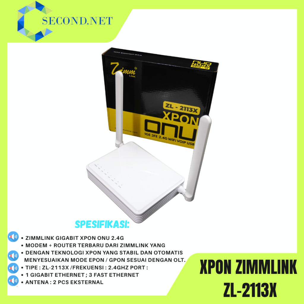 XPON ZIMMLINK ZL-2113X Gigabit XPON ONU 2.4G อัพเกรดรุ่นล่าสุด V2 postel