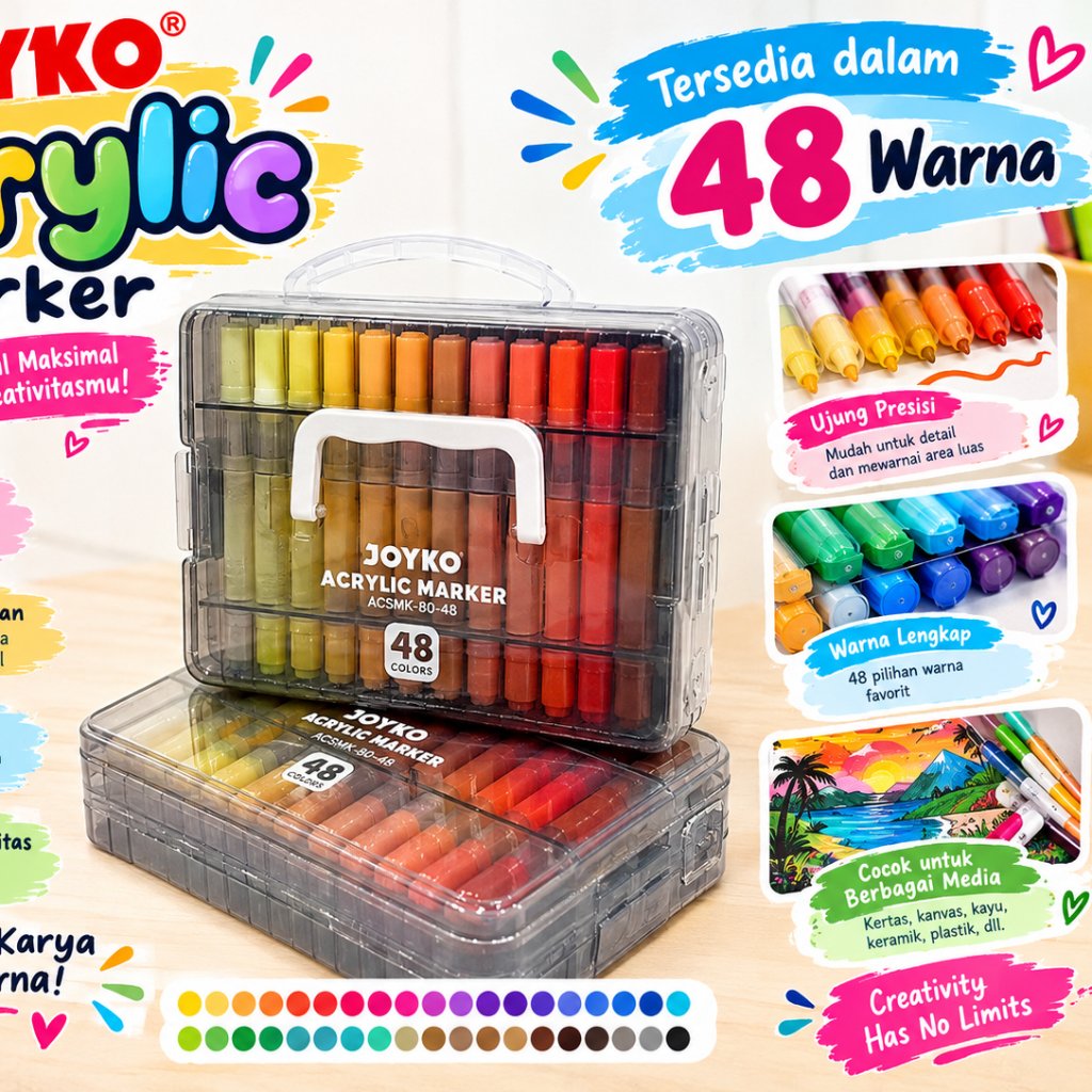 JOYKO Acrylic Marker ACMK-75 Acrylic Marker บรรจุ 48