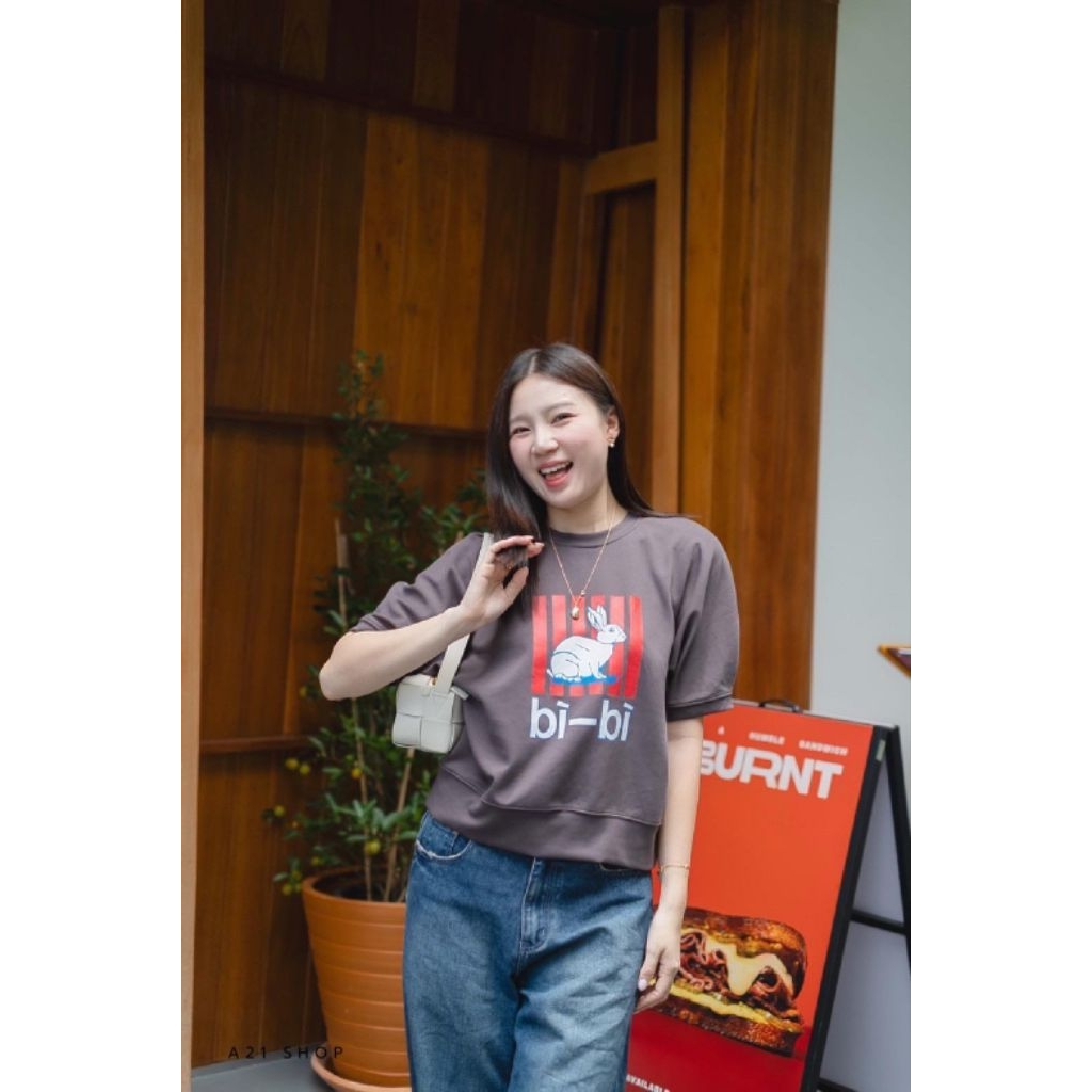 [LC] A21SHOP 323 OVERSIZE TOP พร้อม BI-BI MOTIF IMPORT BKK