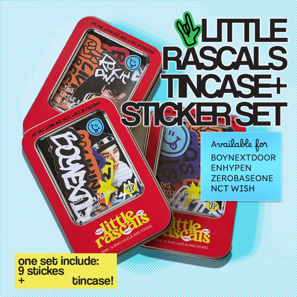 พร้อม! ชุดสติ๊กเกอร์ Little Rascal Tincase + โดย Vintagepals (Boynextdoor, ZB1, Enhypen, NCT Wish)