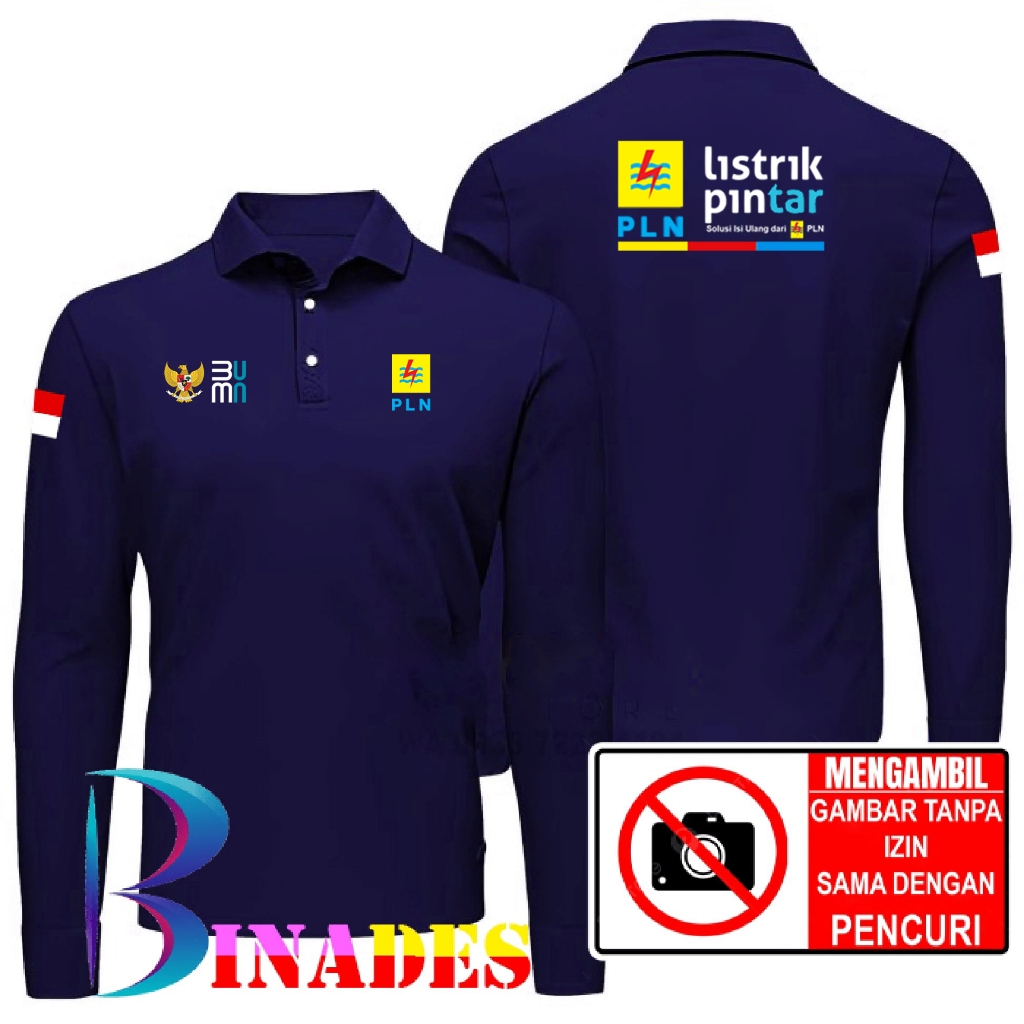 ขายเสื้อยืดคอปกเสื้อยืด PLN SMART ELECTRICITY และ PLN BUMN LOGO - PLN SMART ELECTRICITY เสื้อยืด - B
