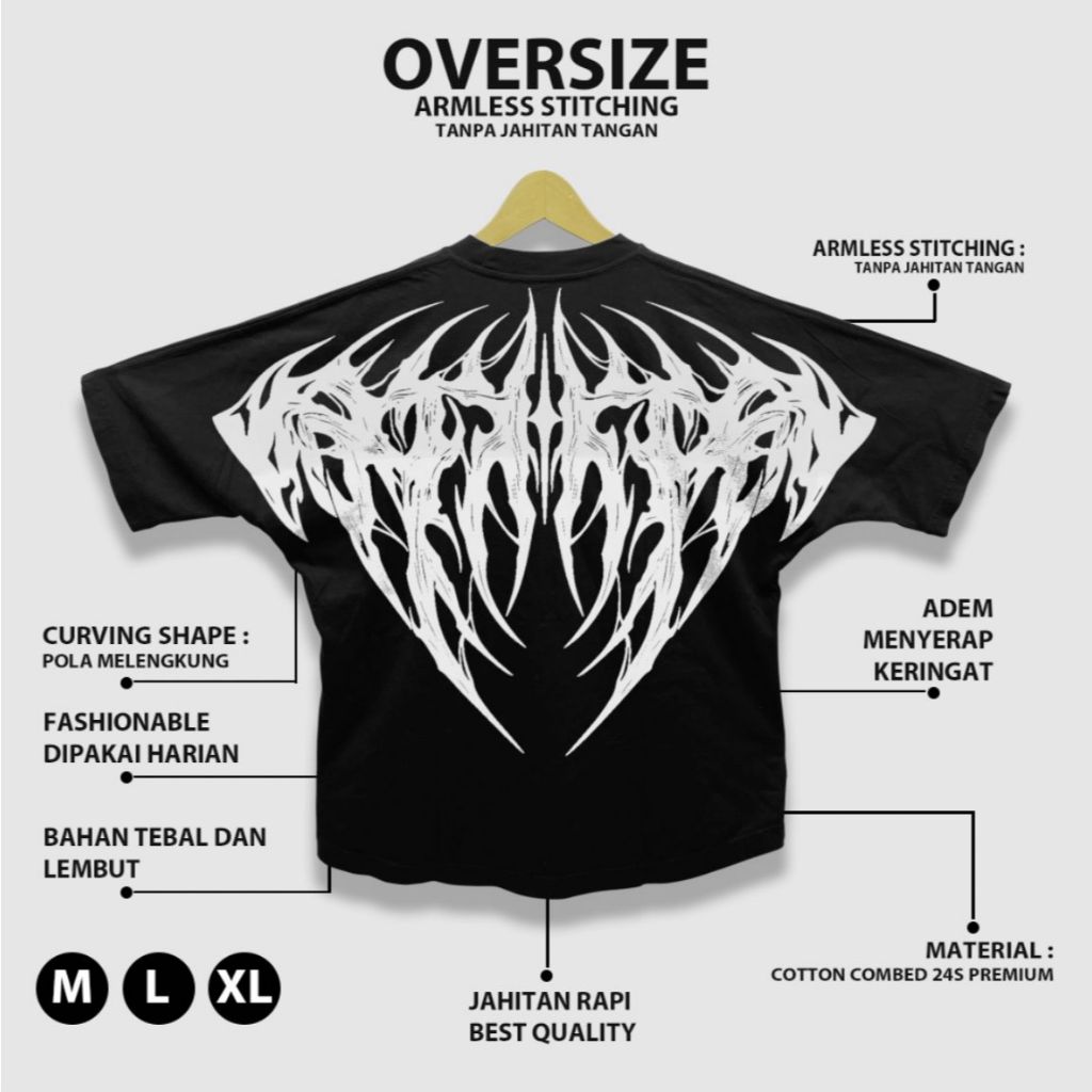 SMR APPAREL - เสื้อยืดโอเวอร์ไซส์ เสื้อยืดเท่ๆ ไม่มีการเย็บด้วยมือ SMR Symbol Consistency Cotton Combed 24s