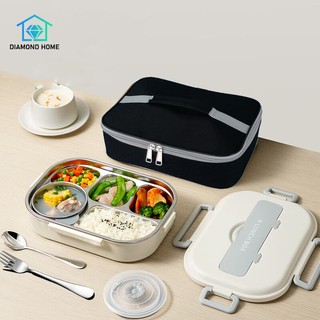 Kotak Makan 5 Grid 1500ml 304 Stainless steel lunch box tumpah free sendok garpu kotak bekal