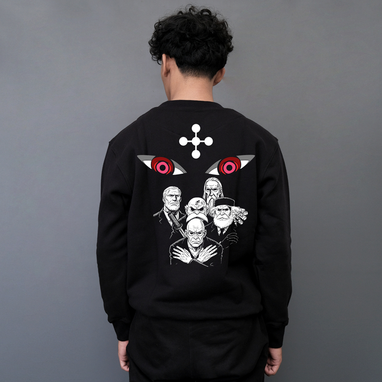 Kepsnime - Gorosei 5 Elders One Piece Premium Crewneck - Cotton Combed Fleece - เสื้อผ้าผู้ชาย Unise