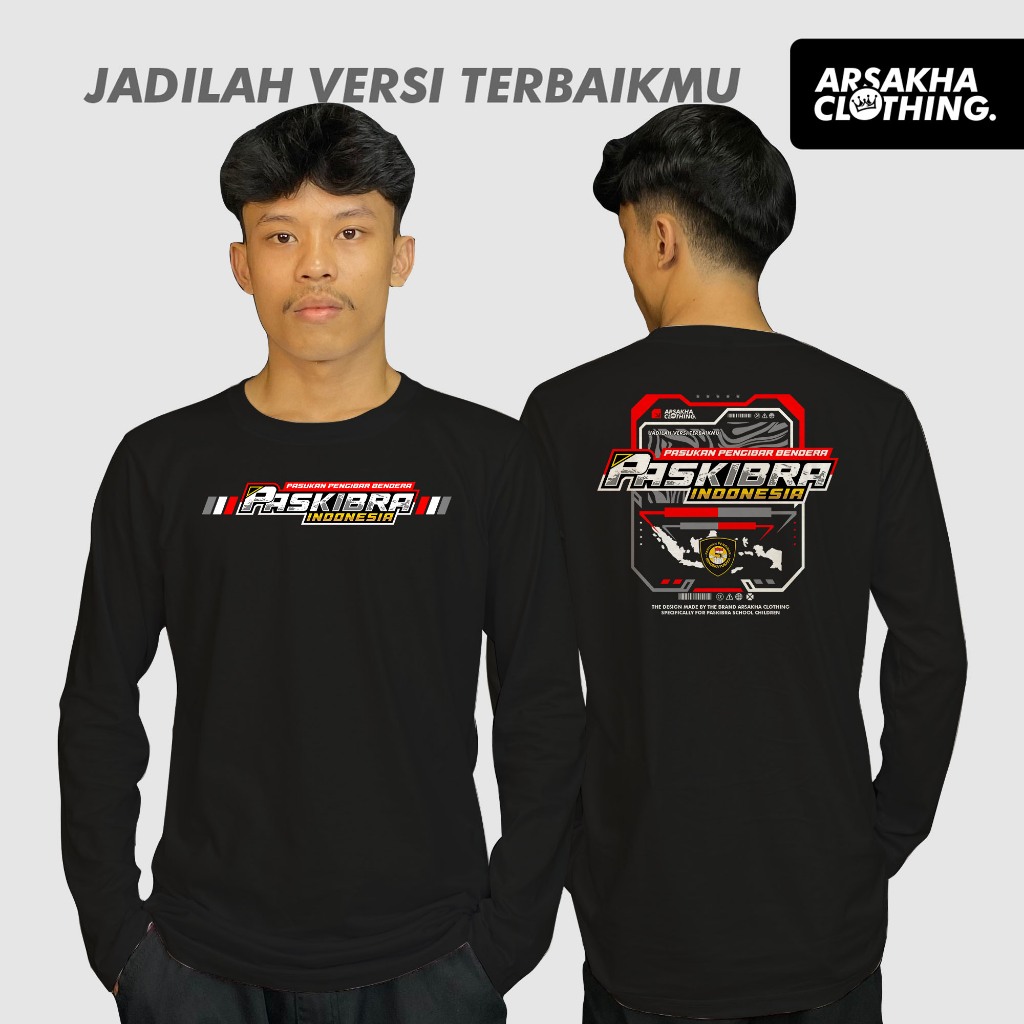 อินโดนีเซีย Paskibra เสื้อยืดแขนยาว Racing สไตล์ทีม Karun Distro เสื้อ Combed 30s โดย Arsaka เสื้อผ้